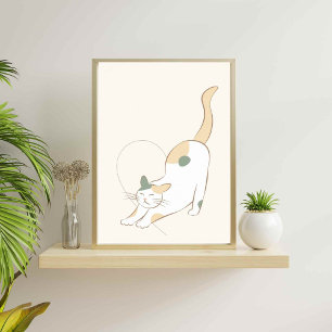 Póster poster del corazón del gato