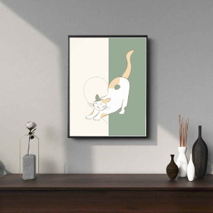 Póster poster del corazón del gato