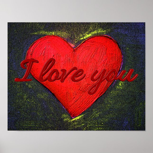 Póster Poster del corazón pintado (Frente)