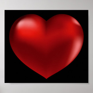Póster poster del corazón rojo 3D