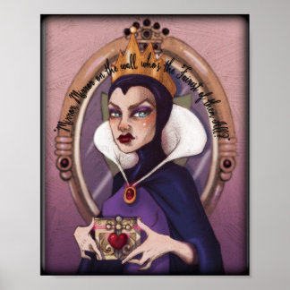 Póster Poster del corazón y espejo de la reina del mal