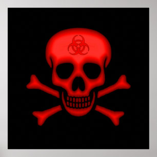 Póster Poster del cráneo Red Biohazard