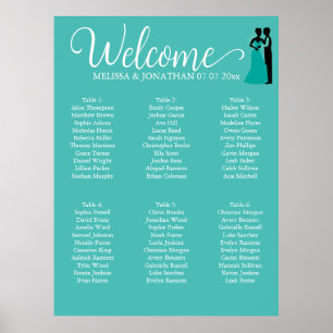 Póster poster del cuadro de asientos de la elegante boda 