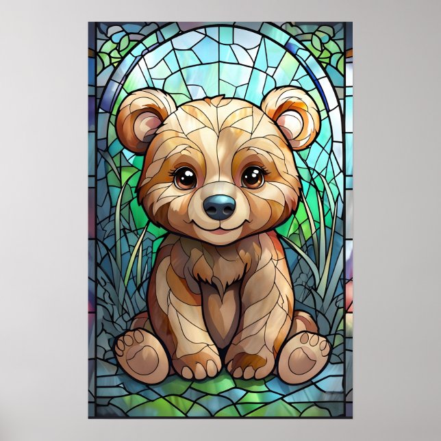Póster Poster del cubo del oso de vidrio manchado - Nurse (Frente)