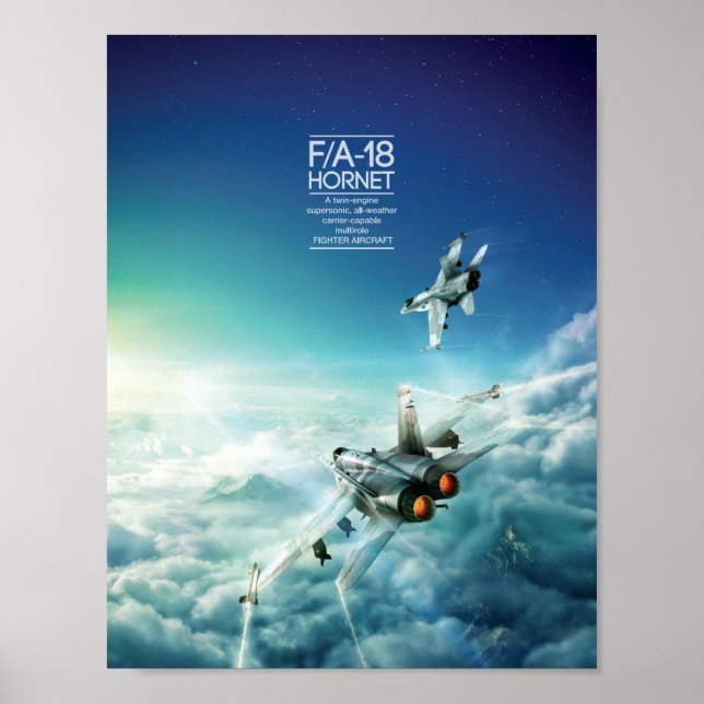 Póster Poster del Cuerno de McDonnell Douglas F/A-18 (Frente)