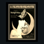 Póster poster del Deco "Die Nacht der Nachte" de 1925<br><div class="desc">Impresionante portada musical de chapa Art Déco 1925 ~ Die Nacht der Nachte ~ de Rudolph Nelson. Puede estar disponible en otros tamaños.</div>