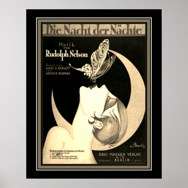 Póster poster del Deco "Die Nacht der Nachte" de 1925 (Frente)
