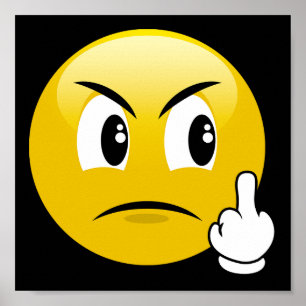 Póster Poster del dedo medio de la emoji