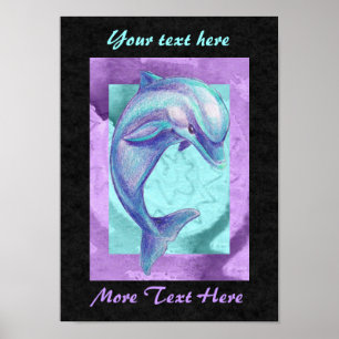 Póster Poster del delfín del añil