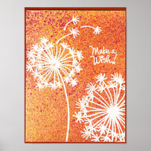 Póster Poster del deseo de las flores del diente de león