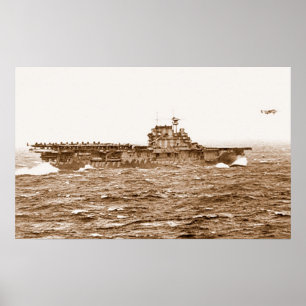 Póster Poster del despegue de la USS Hornet B-25