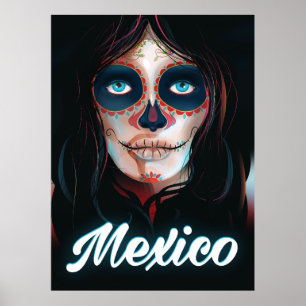 Póster Poster del Día de la Muerte en Vacaciones en Méxic