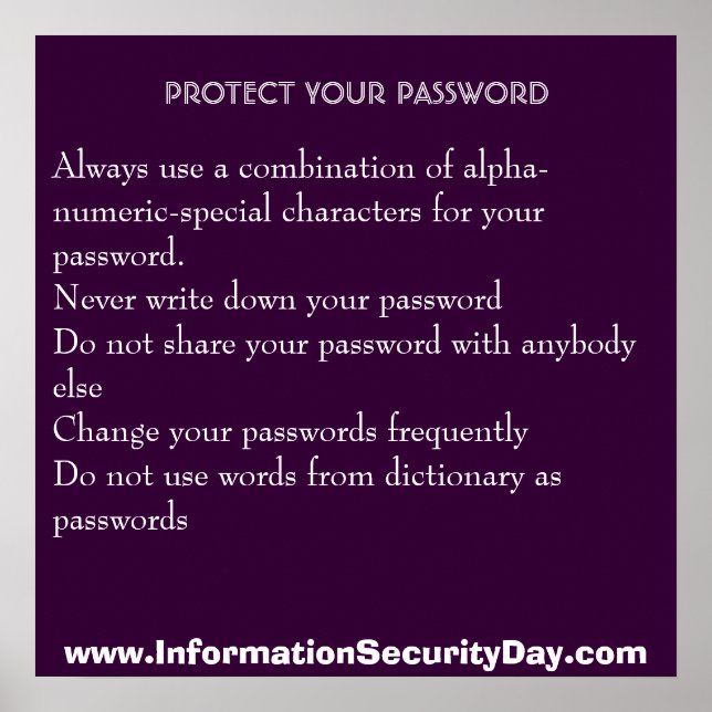 Póster Poster del Día de Seguridad de la Información (Frente)