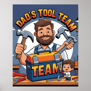 Póster Poster del Día del Padre del equipo de herramienta