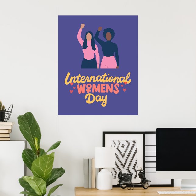 Póster poster del Día Internacional de la Mujer (Oficina en casa)