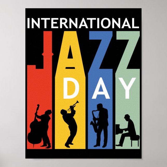 Póster poster del día internacional del jazz (Frente)