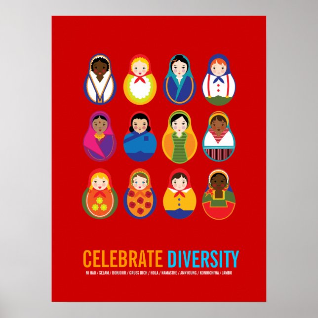 Póster Poster del Día Multicultural de la Diversidad (Frente)