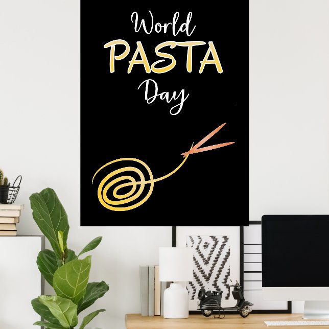 Póster Poster del Día Mundial de la Pasta (Oficina en casa)