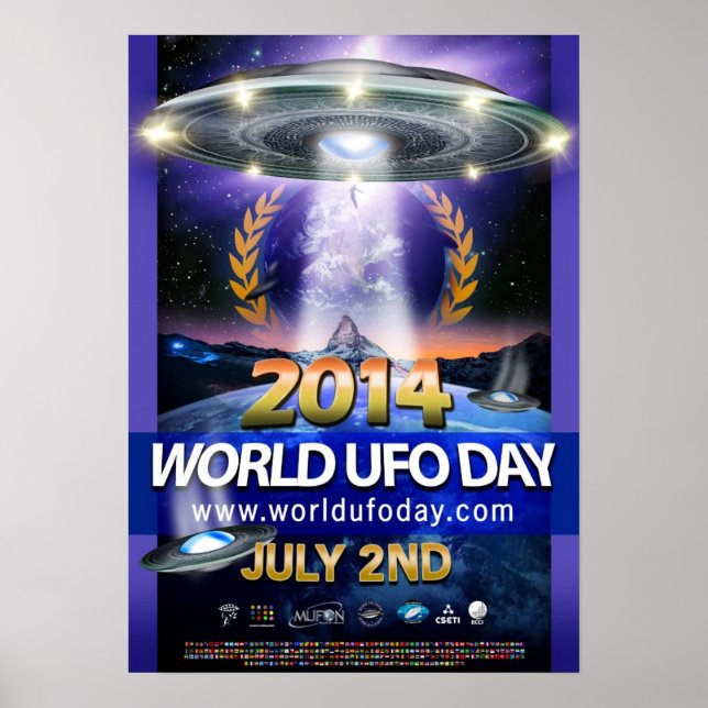 Póster Poster del Día Mundial del OVNI 2014 (Frente)