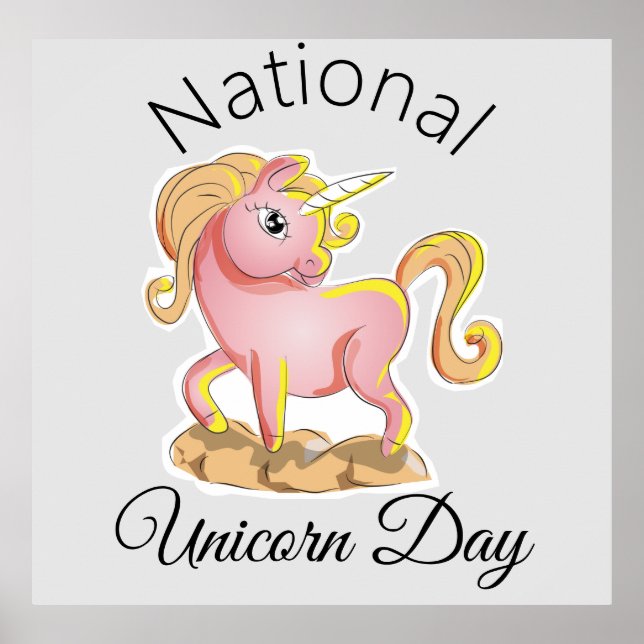 Póster Poster del Día Nacional de Unicornio (Frente)