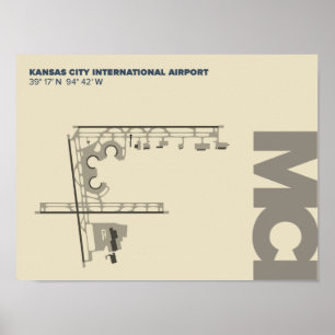 Póster Poster del diagrama del aeropuerto de Kansas City