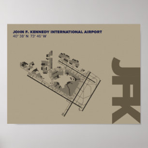 Póster Poster del diagrama del aeropuerto de Kennedy