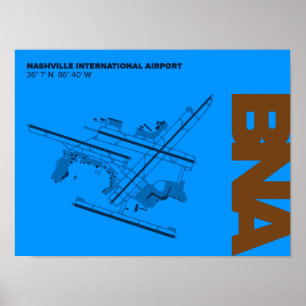 Póster Poster del diagrama del aeropuerto de Nashville