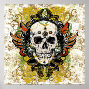 Póster Poster del diseño del cráneo