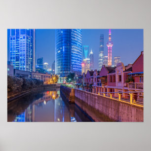 Póster Poster del distrito financiero de Shanghai