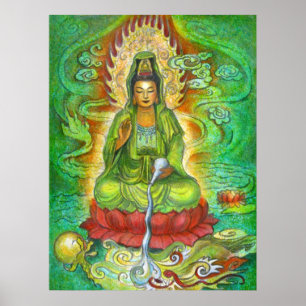 Póster Poster del dragón de agua de Kuan Yin