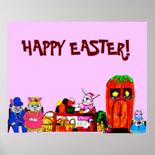 Póster Poster DEL EASTER BUNNY COLLAGE