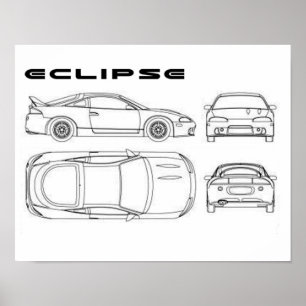 Póster poster del eclipse de mitsubishi