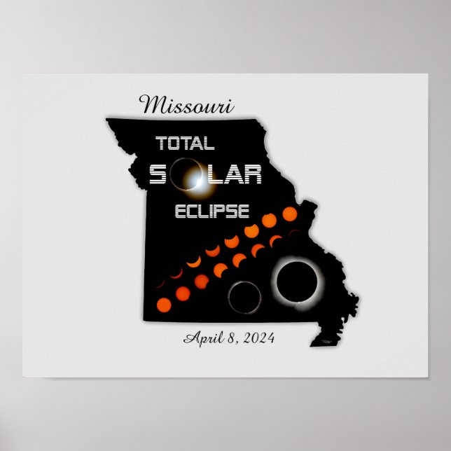 Póster Poster del eclipse solar de Missouri (Frente)