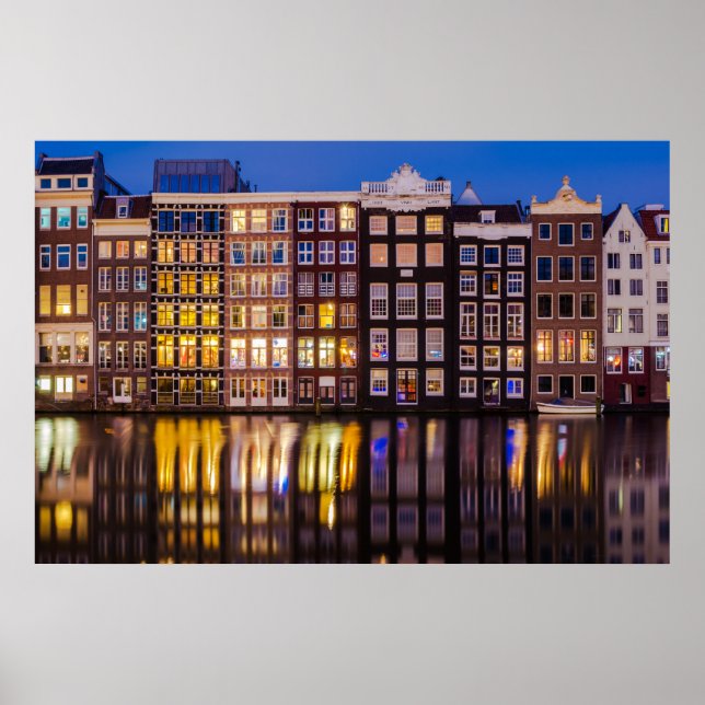 Póster Poster del edificio de Amsterdam (Frente)