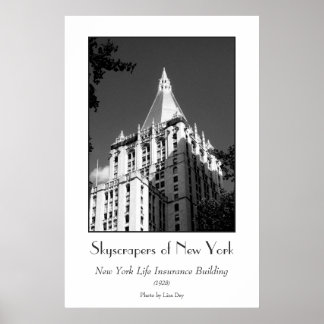 Póster Poster del Edificio de Seguros de Vida de Nueva Yo