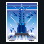Póster Poster del edificio del Art Deco clásico de la ciu<br><div class="desc">Poster del edificio del Art Deco clásico de la ciudad</div>