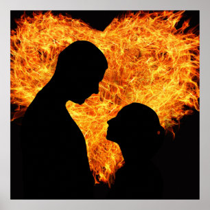 Póster Poster del El día de San Valentín cardíaco inflama