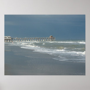 Póster Poster del embarcadero de la playa del cacao