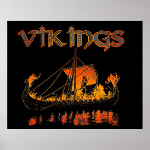 Póster Poster del entierro de Viking