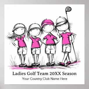 Póster Poster del equipo de golf de Damas