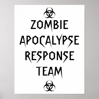 Póster poster del equipo de respuesta zombie apocalypse