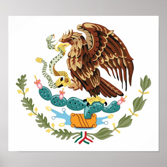 Póster Poster del Escudo de Armas de la Bandera de México (Frente)
