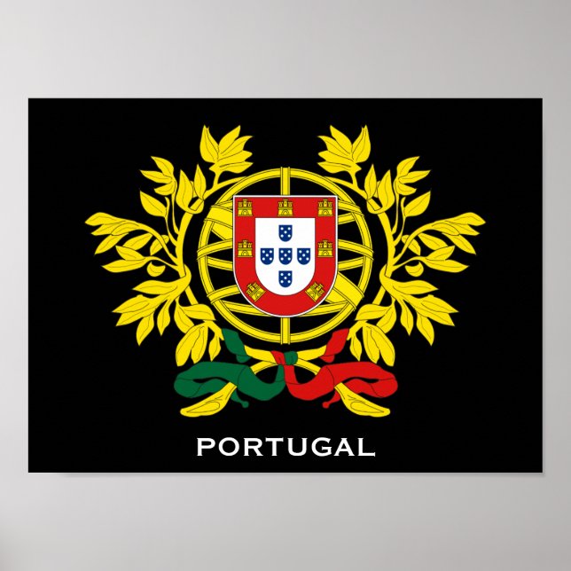 Póster Poster del Escudo de Armas de Portugal (Frente)