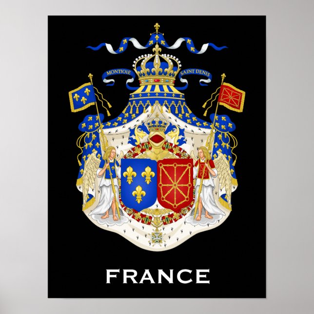 Póster Poster del Escudo de Armas del Reino de Francia (Frente)
