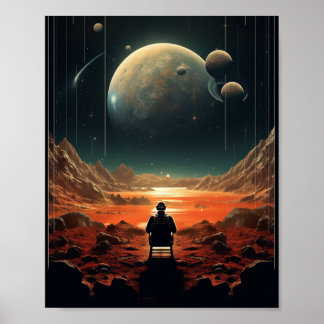Póster Poster del espacio vintage de soledad cósmica (pel
