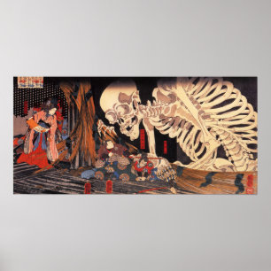 Póster Poster del esqueleto de Kuniyoshi