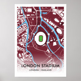 Póster Poster del Estadio de Londres - Hogar del West Ham