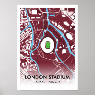 Póster Poster del Estadio de Londres - Hogar del West Ham