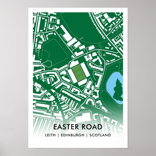 Póster Poster del Estadio Easter Road - Hogar del Hiberni (Frente)