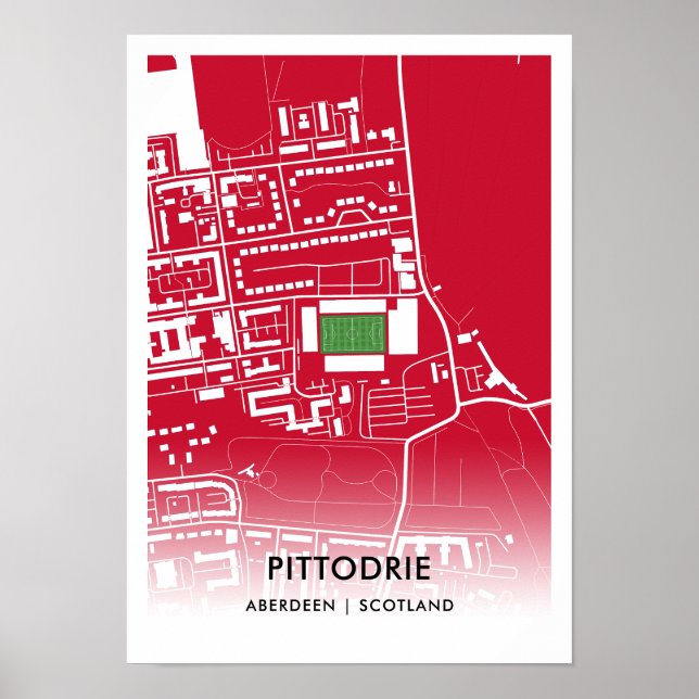 Póster Poster del Estadio Pittodrie - Casa del FC Aberdee (Frente)
